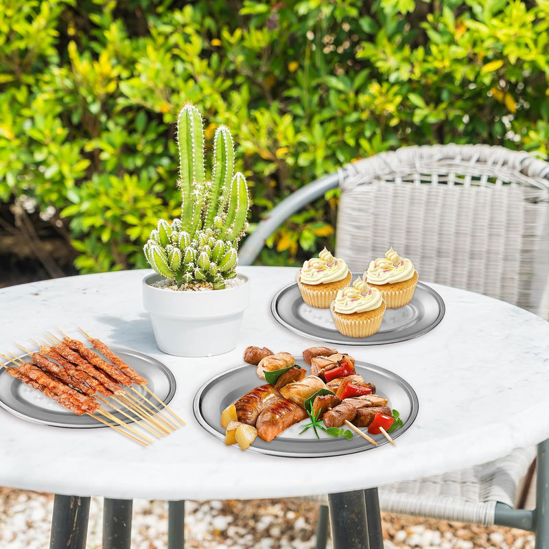 3 Pcs Stainless Steel Serving Tray Large Oval Platter SetOval Serving Set Hea... gallery