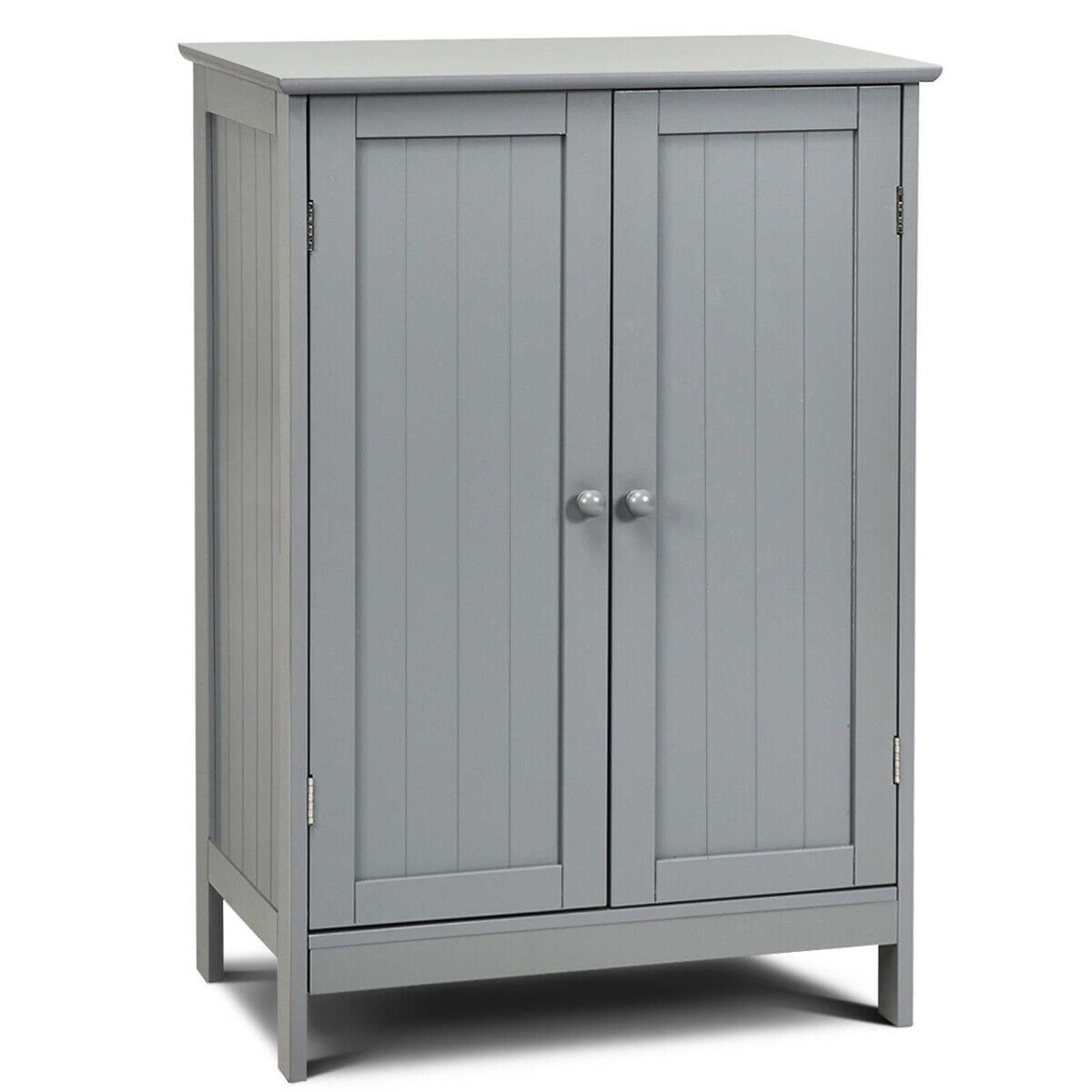 Bathroom Floor Storage Cabinet Double Door Kitchen Cupboard Shoe Cabinet Grey gallery