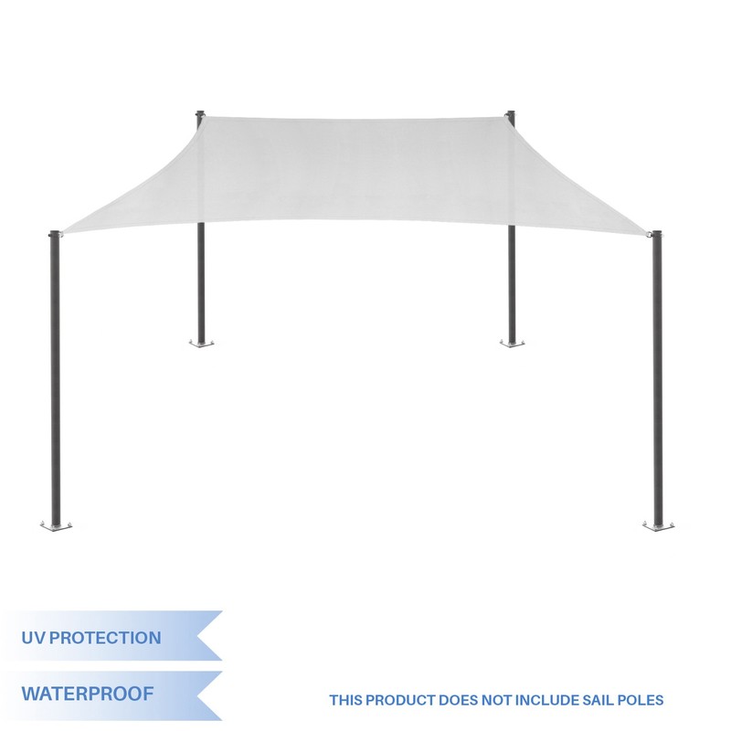 5-24ft Gray Waterproof Rectangle Sun Shade Sail Shelter Cover with 8" Kits Pool gallery