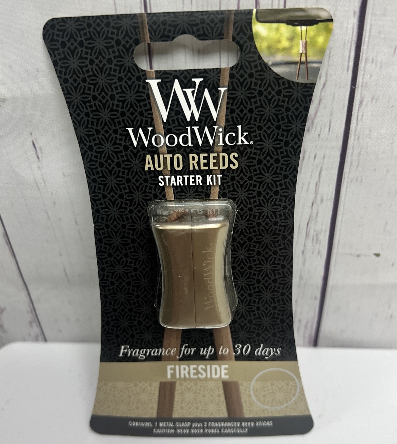 New WoodWick Fireside Auto Reeds Starter Kit Hanging Air Freshener YCC gallery