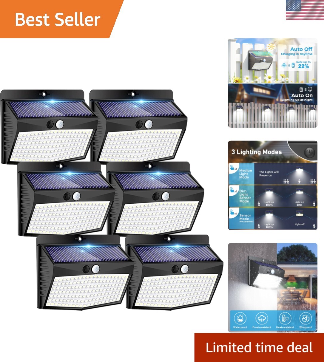 Stylish Solar Outdoor Lights with Motion Sensor - Waterproof 6 Pack, Easy Setup gallery