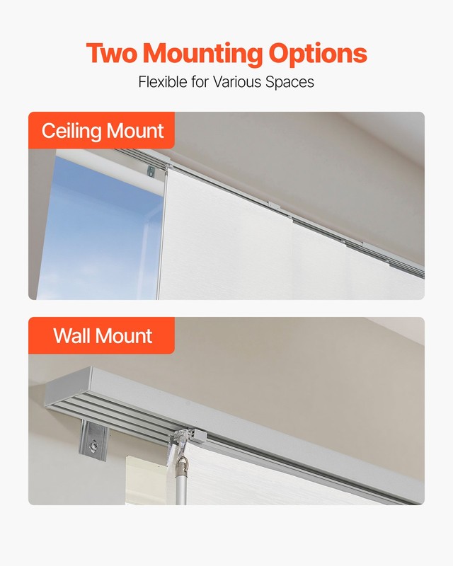 VEVOR Panel Track Blinds Extendable Track from 45.8 in to 86 in W Trimmable gallery