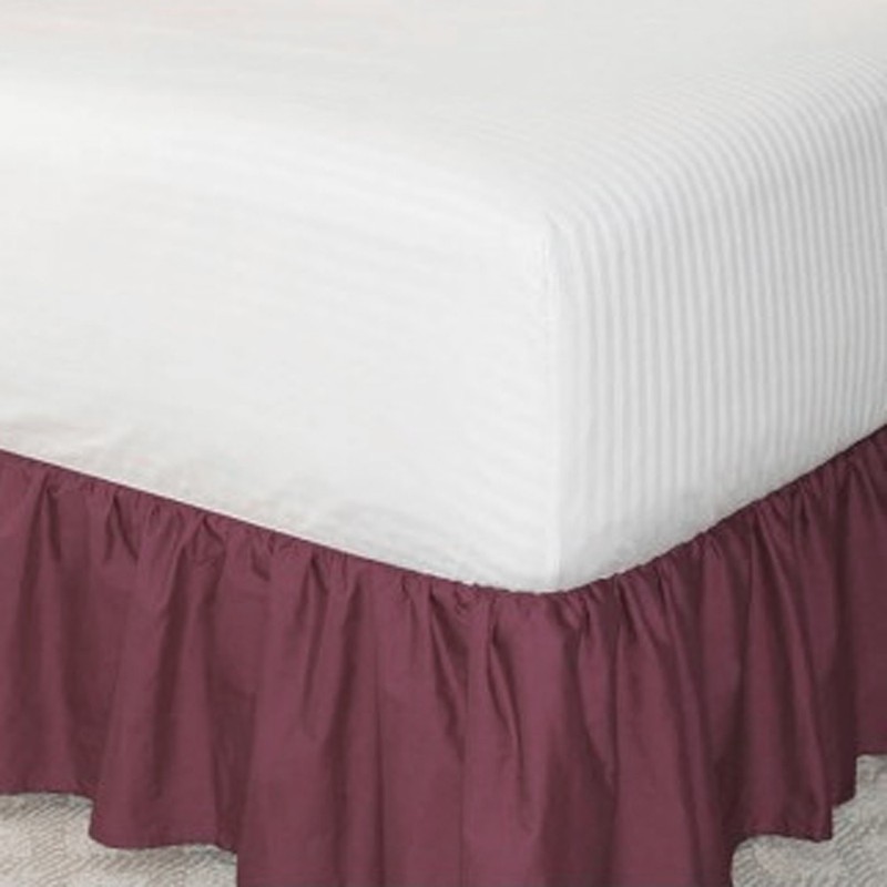 Elastic Bed Skirt Solid Color Hollow Ruffle Bed Cover Twin Full Queen King Size gallery