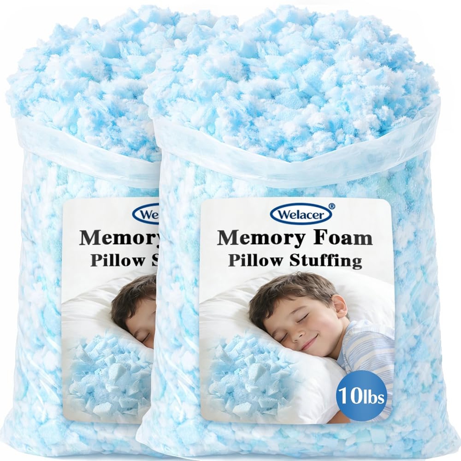10lbs Pillow Stuffing, Shredded Memory Foam and Polyfill Filling, Adjustable ... gallery