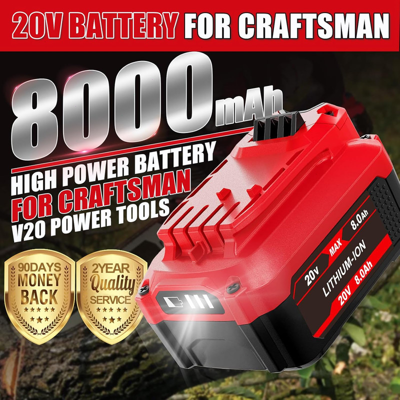 2Pack NEW FOR CRAFTSMAN 20 VOLT MAX 8.0Ah LI-ION BATTERY CMCB204 CMCB202 CMCB201 gallery