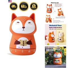 Mechanical Kitchen Timer, Cute Animal Wind Up 60 Minutes Manual Countdown for…