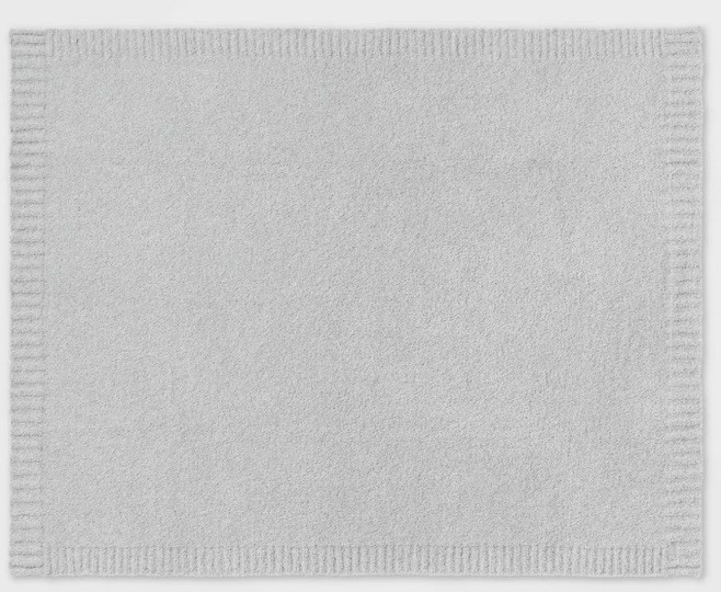 Solid Light Gray Throw Blanket, Throw Size, Rectangular, No Closure gallery