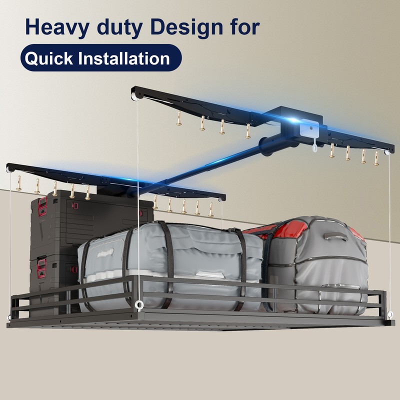 TCESPACE Heavy-Duty 4x4 FT Overhead Garage Ceiling Storage Rack (Openwork Style) gallery