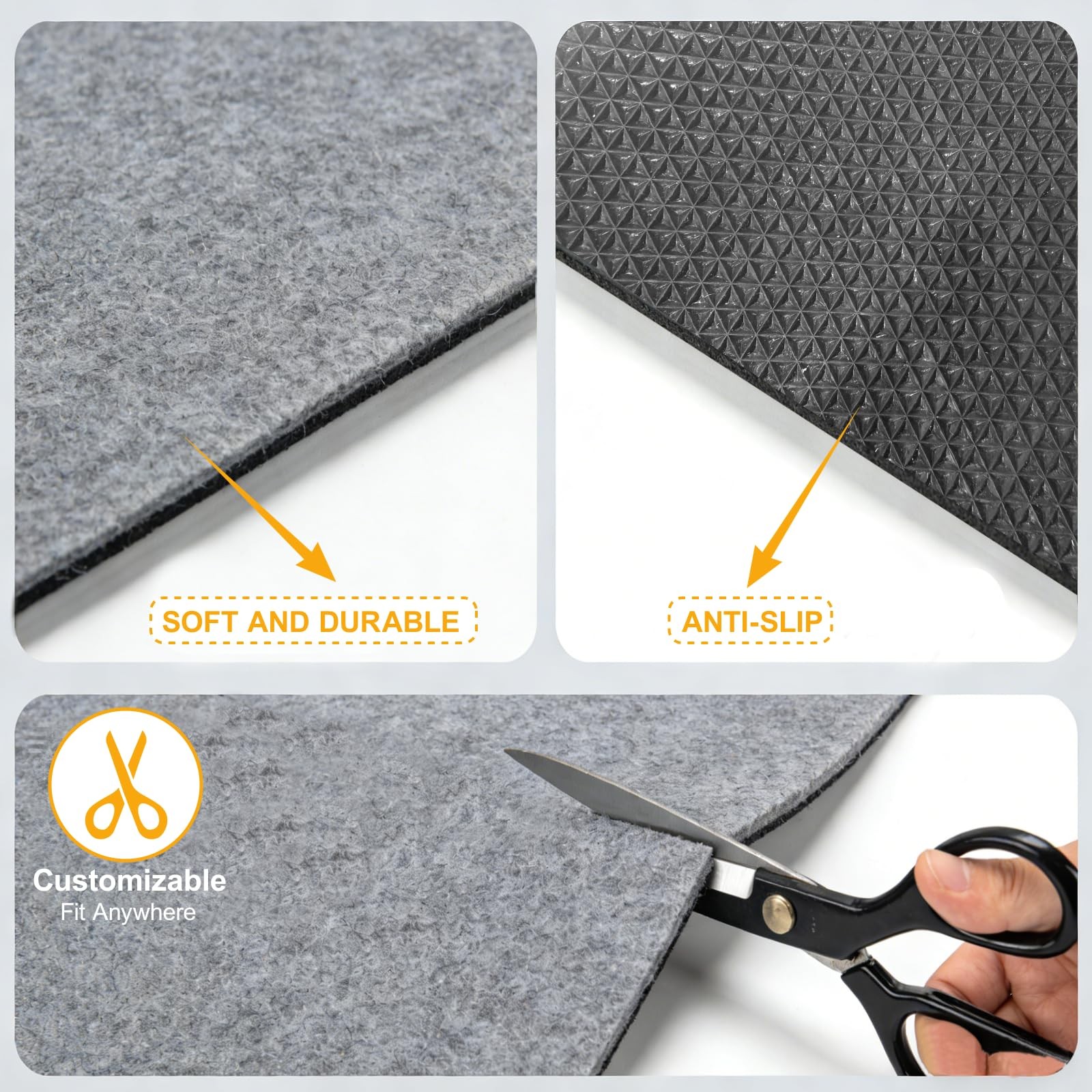 Non Slip Felt Rubber Rug Pad, Thick Felt Rug Pads for Hardwood Floors, Under ... gallery