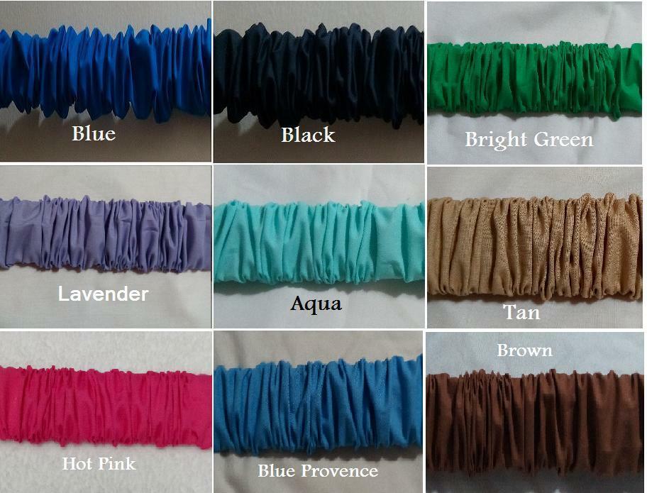 Sleeve Window Valance CHOOSE Blue Black Red Purple Green Tan Pink Brown gallery