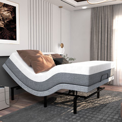 Smart Adjustable Dual Massaging Bed Frame with 12″ Mattress, USB, Remote-Twin XL