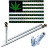 USA Marijuana Leaf Pot 3 x 5 FT Flag + 6Ft Spinning Tangle Free Pole + Bracket gallery