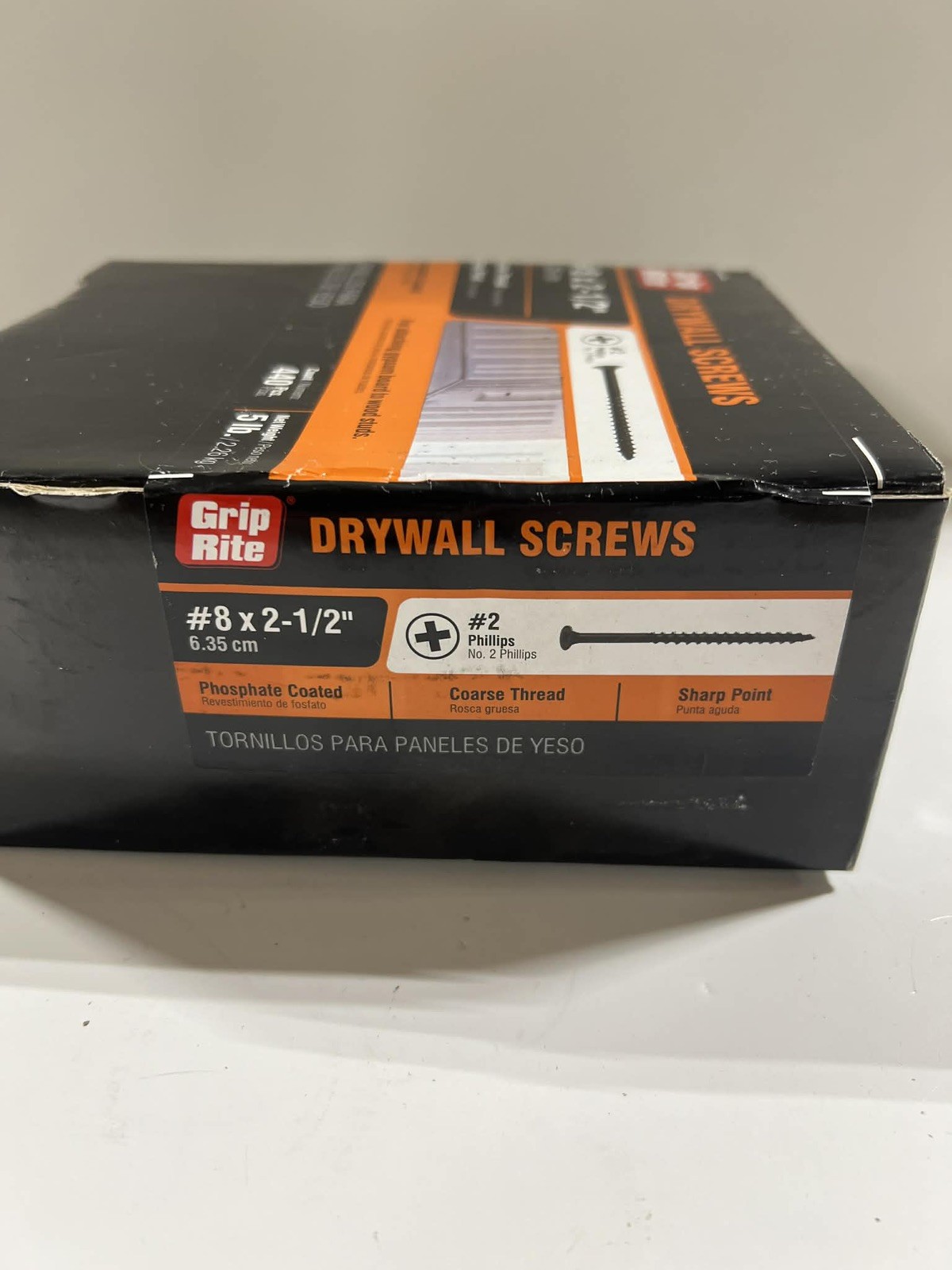 [5 Pounds-440 Screws]GRIP-RITE Drywall Screws #8 x 2 1/2” Philips Coarse Thread gallery