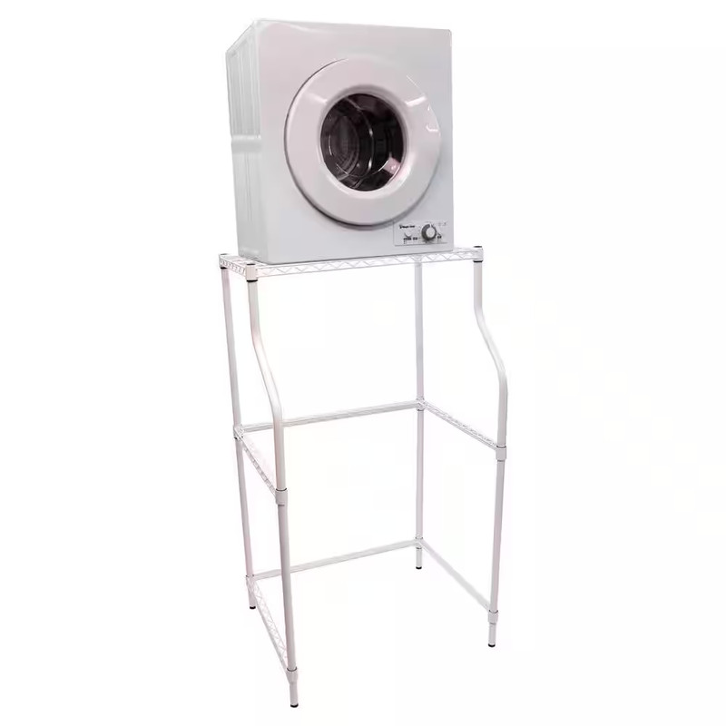 Compact Laundry Appliance Stand Stack Compact Dryer Over Top Washer Stand White gallery