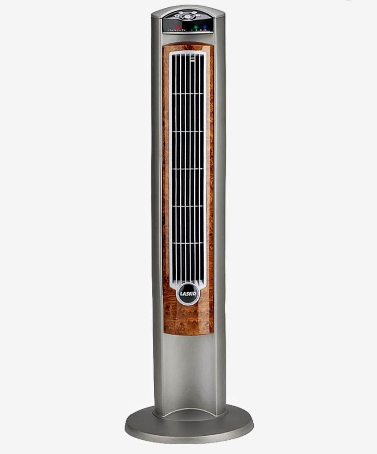 Lasko Tower Fan Remote Control Oscillation Timer Ionizer Gray Brown Wood Effect gallery