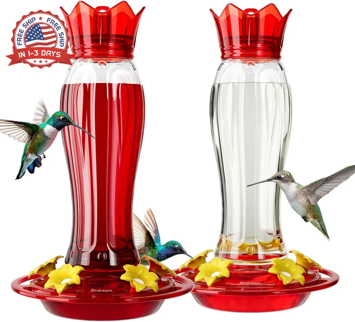 Birdream 2026 Upgraded Hummingbird Feeders for Outdoors, 15oz Plastic Hanging Hu gallery