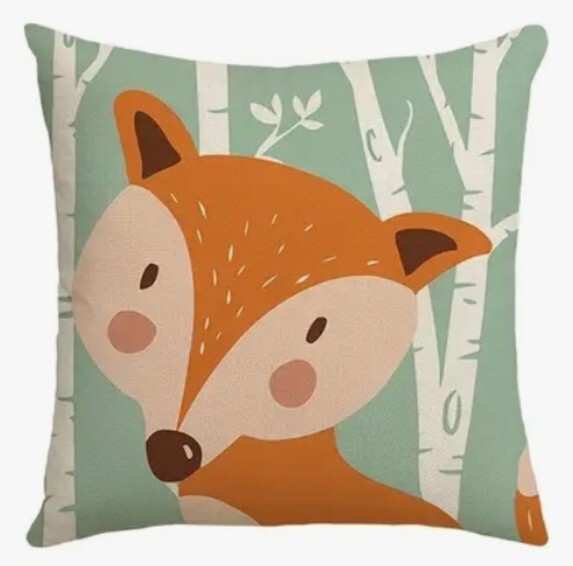 Cartoon Fox Whimsical Garden Woods Fun Throw Pillow Cover Holiday Home Decor gallery