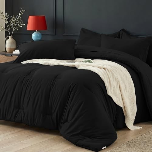 Comforter Set 7 Pieces - Ultra-Soft Bed in a Bag Size, Cozy Luxury Full Black gallery