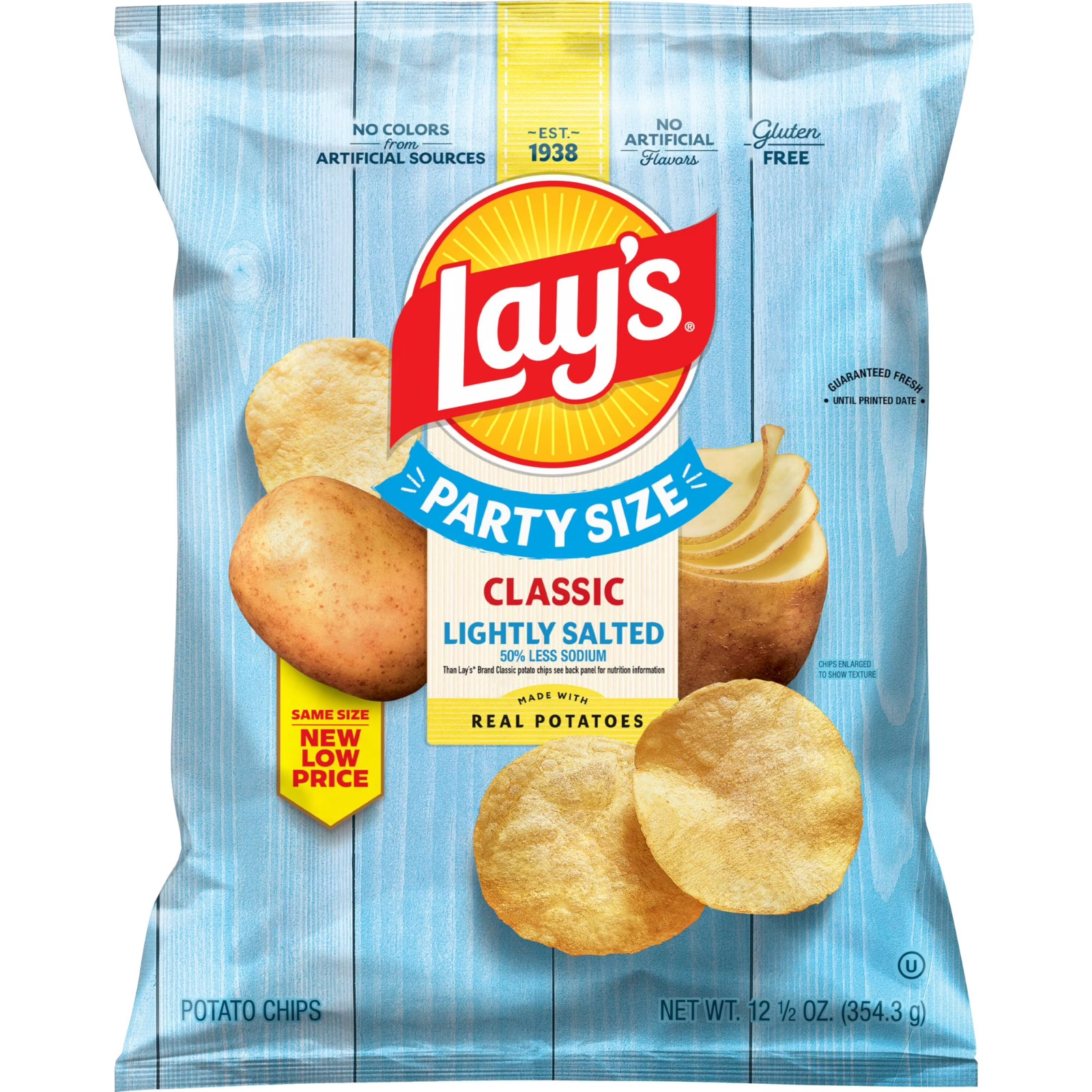 Lay's Potato Chips Lightly Salted Party Size 12.5 Ounce Bag. gallery