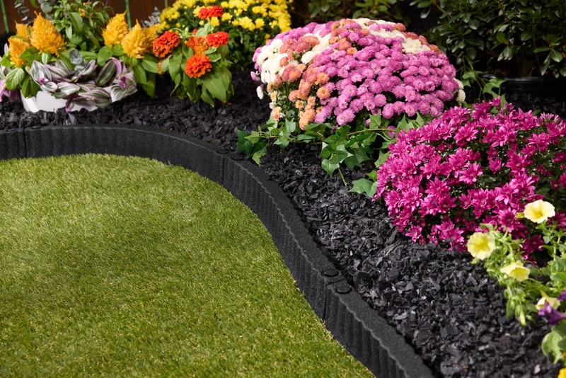 (4 pack) 2' x 3" Black Recycled Rubber Garden Border Landscape Edging new gallery