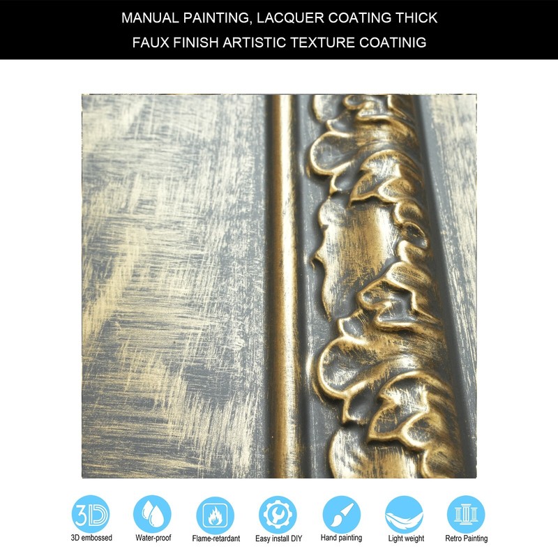 Art ceiling tile Embossed wall panel for Restaurant PL08 ancient gold 10pcs gallery