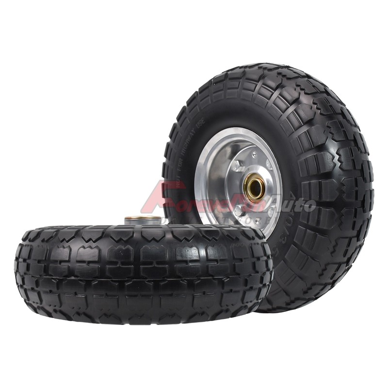 2pcs 10" 4.10/3.50-4" Solid Flat Free Wheel Tire Hand Truck Wagon Wheelbarrow gallery