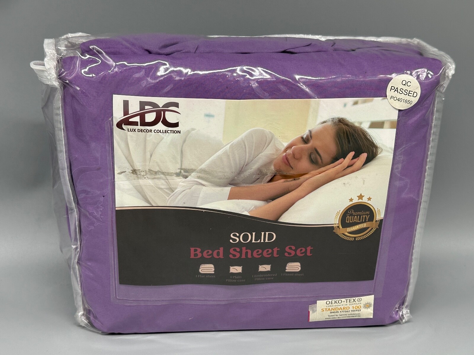 Lux Decor Collection Twin XL 4 Piece Bed Sheet Set Microfiber Deep Pocket Purple gallery
