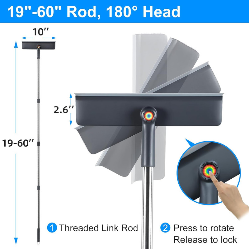 3-In-1 Window Squeegee Home 60" Window Cleaning Kit 3 Microfiber Cloths Screen gallery