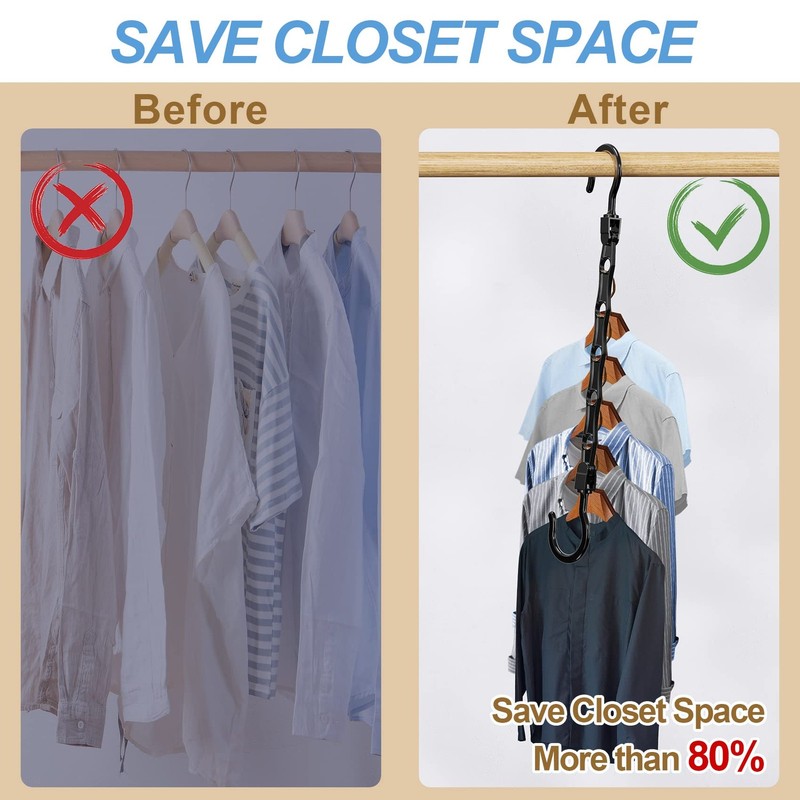 8 Pack Hangers Space Saving Magic Space Saver Storage Smart Plastic Clothes H... gallery