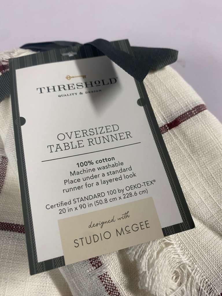 90 X 20 Cotton Windowpane Table Runner - Threshold Designed with Studio McGee gallery