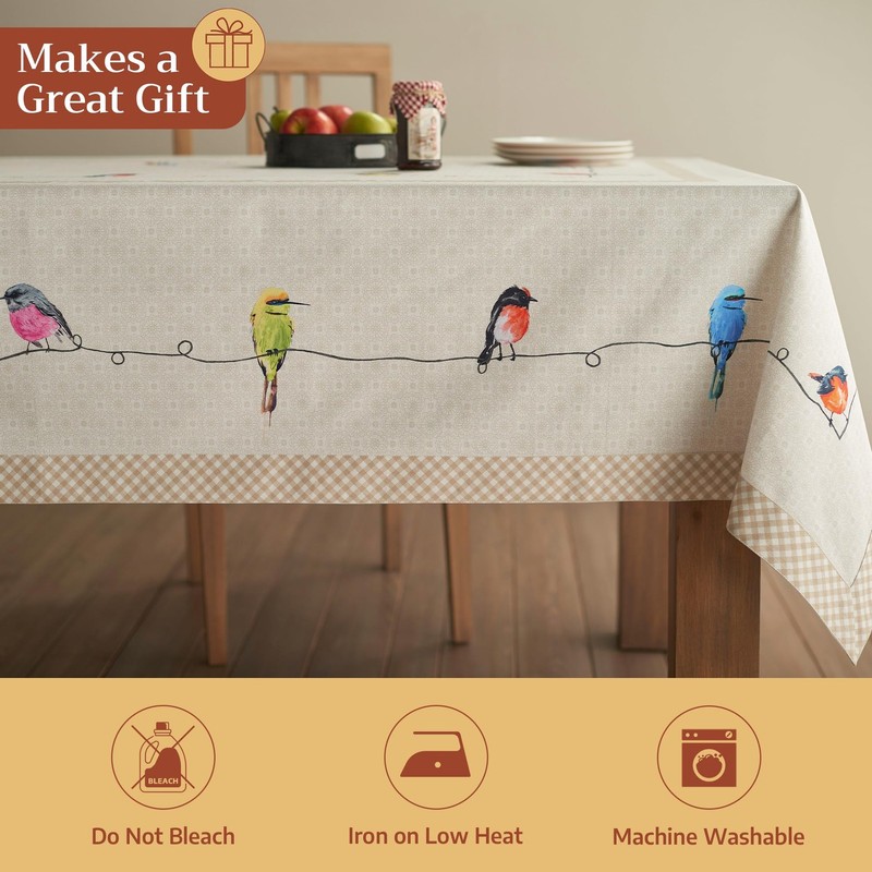 Table Cloth Rectangle Table 100% Cotton 60 x 90 Inches Tablecloth Reusable De... gallery