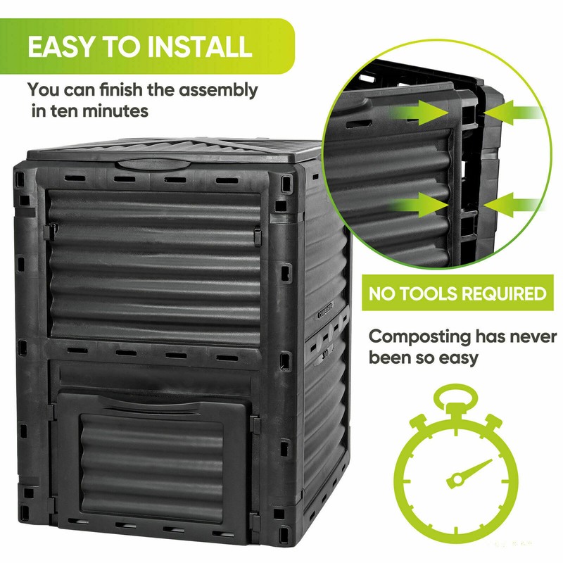 Large Capacity Compost Bin 80 Gallon Waste Grass Box Creation of Fertile Soil gallery