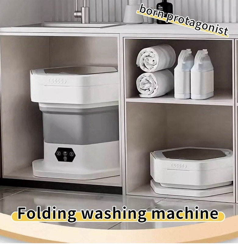 Portable Foldable Mini Top-Loading Washing Machine w/ Drain Hose gallery