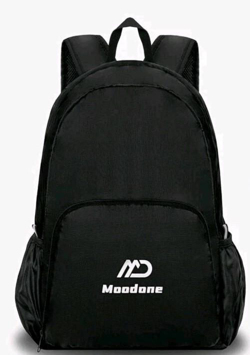 Lightweight Packable Backpack MOODONE 20L Bag Camping Unisex Black Polyester