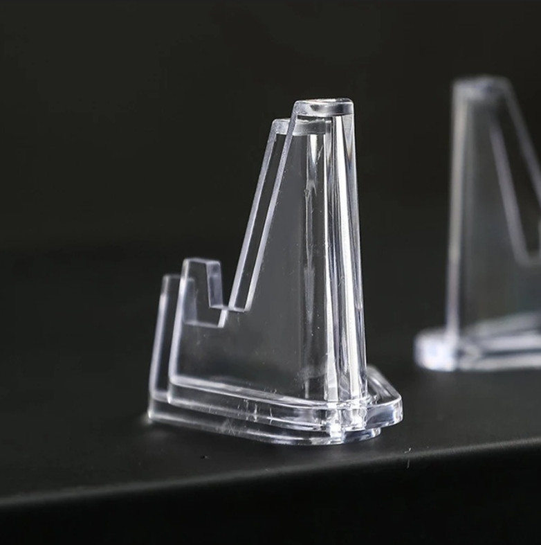 10pcs Transparent Acrylic Coin Display Stands Mini Easel Holders Collectibles gallery