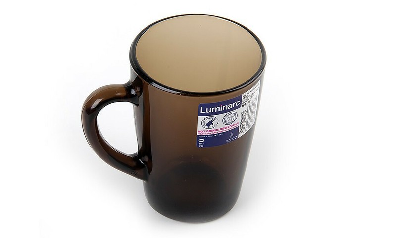 Luminarc Eclipse Brown Glass Mug Set Tempered Glass Mug Coffee Cup Teacup 2x10oz gallery