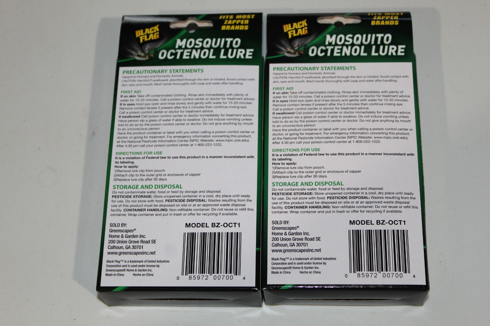 2 PACK - BLACK FLAG - MOSQUITO OCTENOL LURES - FITS MOST ZAPPER BRANDS !!!!!!!!! gallery
