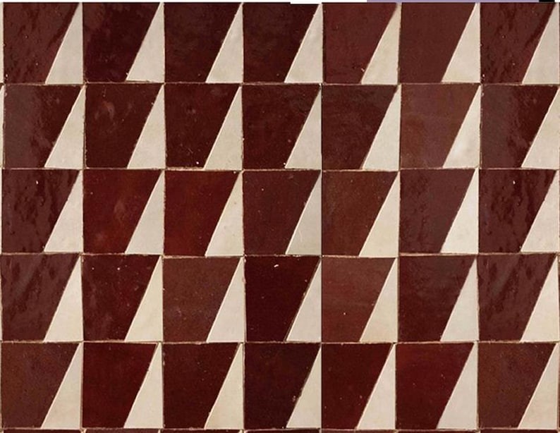 Geometric Triangle Cut Zellige Tile gallery