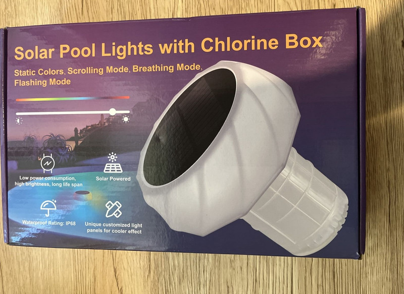 Floating Pool Chlorine w Solar Light Chlorine Dispenser Fits 3" & 1" Tablets NEW gallery
