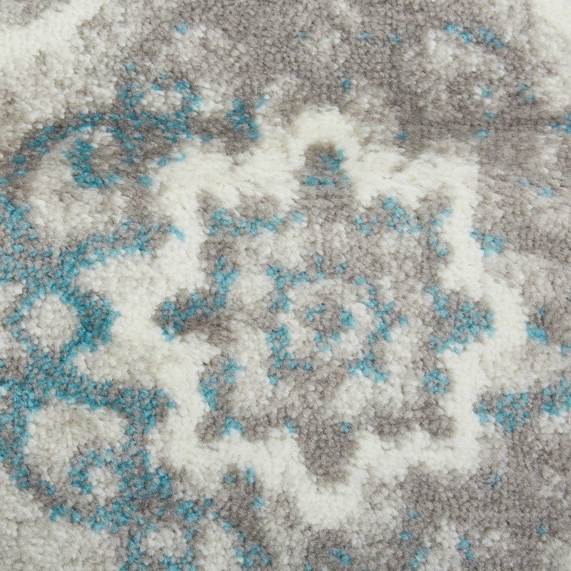 Home Dynamix Boho Andorra Transitional Damask Area Rug Grey/Blue 27X47 gallery