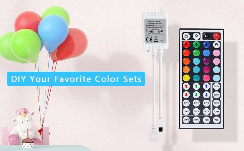 RGB LED Controller 44 Keys IR Remote Control for 12V/24V LED Strip Light 4 Pin gallery