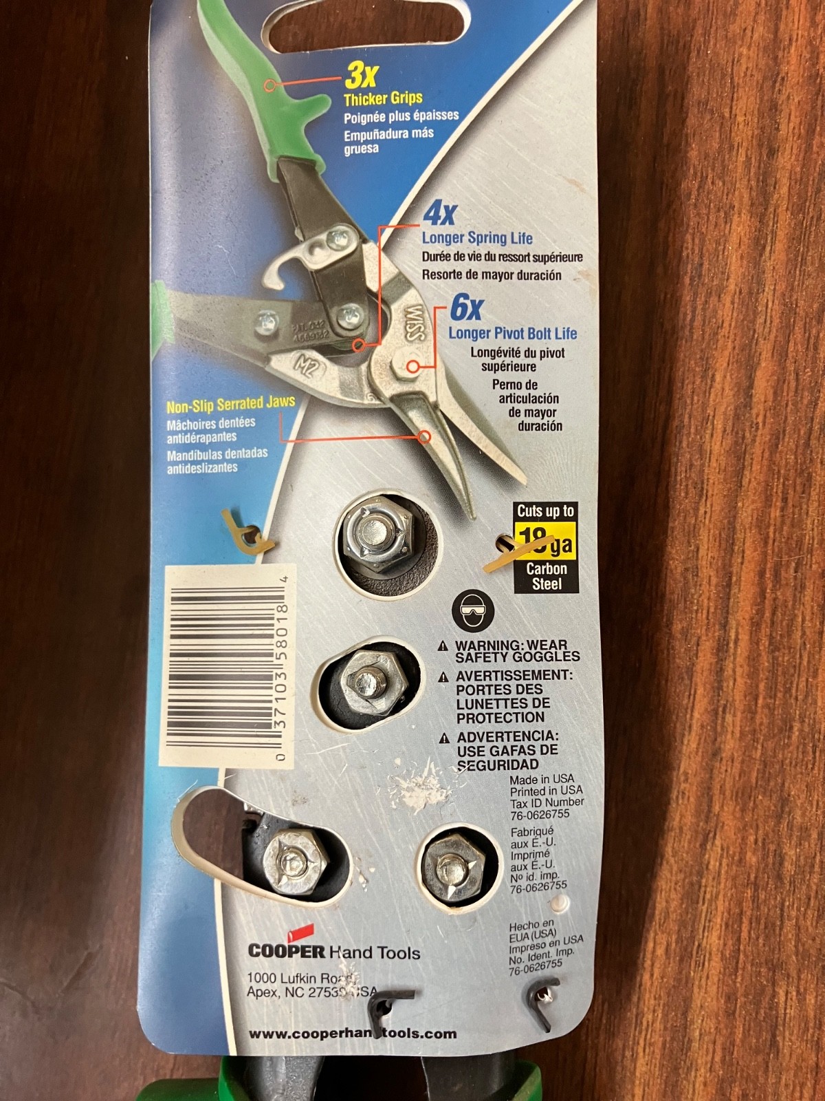 Crescent Wiss 9-3/4 in. Compound Action Straight and Right Cut Aviation Snip NEW gallery