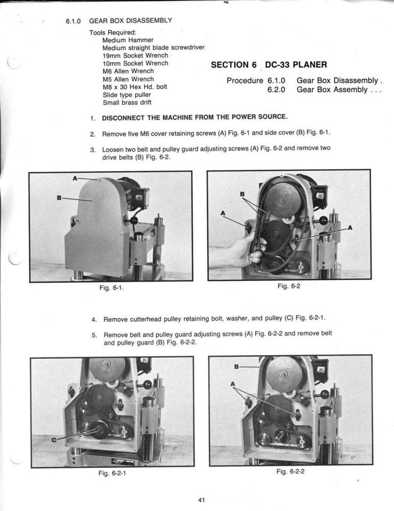 Delta Rockwell DC-33 Gearbox assembly & general adjustments Instructions gallery