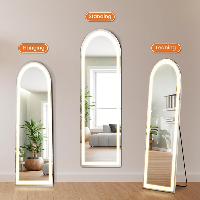 Mirror Full Length Standing Mirror LED Lights Full Body Floor Standing Mirrors gallery