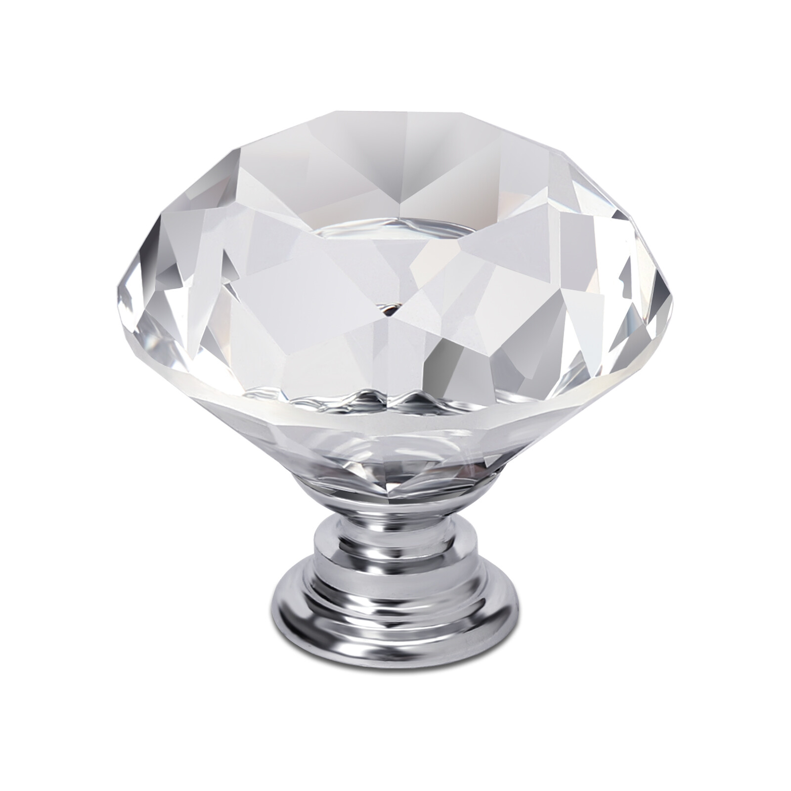 1-200x Diamond Shape Crystal Glass Cabinet Knobs Drawer Kitchen Dresser Pulls gallery