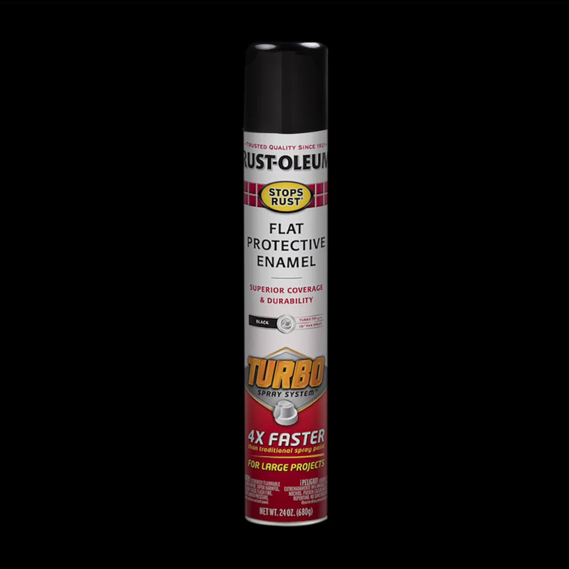 (2 Pack) Rust-Oleum Stops Rust Turbo Spray Paint, Flat Black, 24 oz, Fast Cover gallery