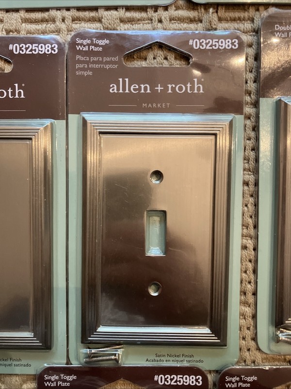 Allen + Roth Triple/Double/Single Toggle Wall Plate Satin Nickel Light Switches gallery