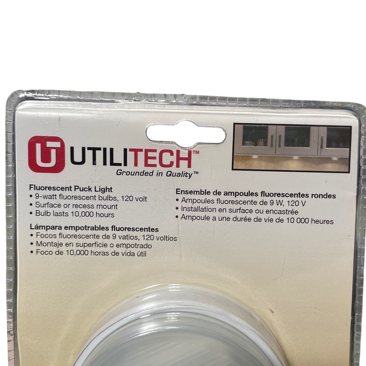Utilitech Fluorescent Puck Light 9W 120V Model 240014 Under Cabinet Lighting New gallery