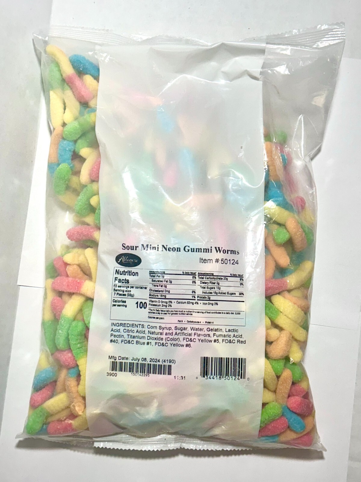 Sour Neon Mini Gummy Worm Candy 8oz 1LB 2LB 3LB 4LB 4.5LB Bag Fresh Worms gallery