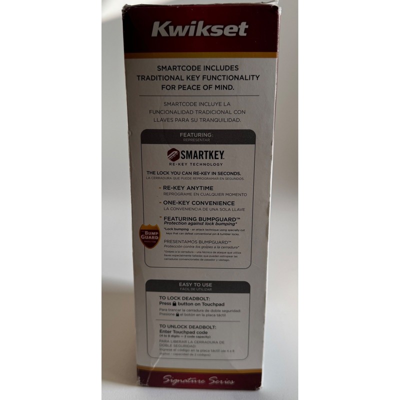 Kwikset SmartCode Signature Series Touchpad Electronic Deadbolt Satin Nickel gallery